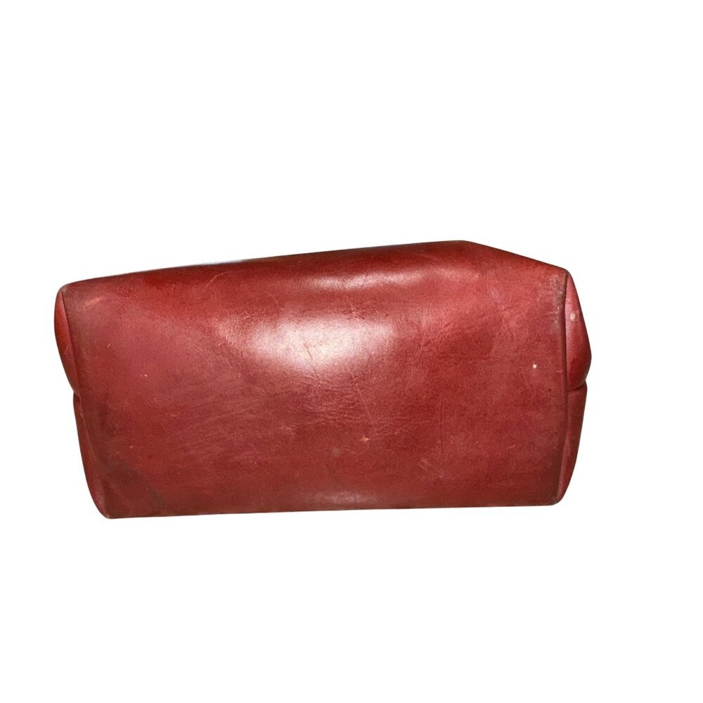 VTG Unbranded Classic Leather Tote Burgundy Everyday Carry Large Handbag Boho - Picture 9 of 10